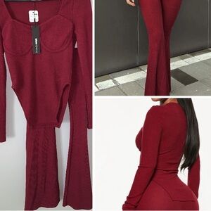 💗Burgundy Jumpsuit